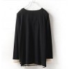 TE1397GJWL Korean fashion splicing dot chiffon cotton lace tops