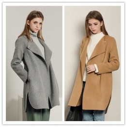 TE1399GJWL Europe and America loose casual comfortable double-faced woolen coat