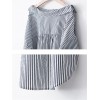 TE1505GJWL Loose fashion boat neck irregular stripes blouse