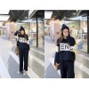 TE1508GJWL Loose casual splicing print tracksuit