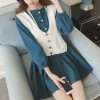 TE1098YHFS Korean fashion autumn dress with knitting vest