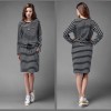 TE1366GJWL Euramerican fashion casual loose drawstring waist stripes dress