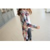 TE1503GJWL Autumn style loose joker big plaid long blouse