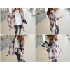 TE1503GJWL Autumn style loose joker big plaid long blouse