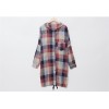 TE1503GJWL Autumn style loose joker big plaid long blouse