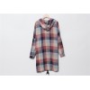 TE1503GJWL Autumn style loose joker big plaid long blouse