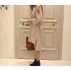 TE3069YZS Large size v neck off shoulder irregular slit long sleeve t-shirt dress