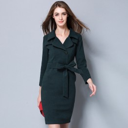 TE5682OSMY Trendy pure color slim temperament dress