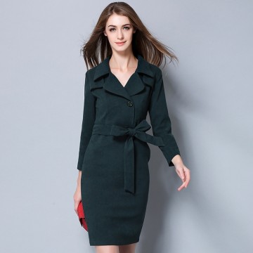 TE5682OSMY Trendy pure color slim temperament dress