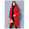 TE5685OSMY New style slim joker embroidery sleeve woolen long coat