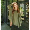 TE6483YZS New style batwing sleeve A-line v neck large size tops