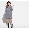 TE6484YZS 2016 autumn large size black and white checks slim waist shirt dress