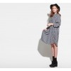 TE6484YZS 2016 autumn large size black and white checks slim waist shirt dress