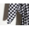 TE6484YZS 2016 autumn large size black and white checks slim waist shirt dress