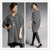 TE6489YZS Euramerican fashion batwing sleeve wool flock loose pull over sweater