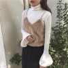 TE697MEH Korean fashion chic plush gallus vest with bishop sleeve t-shirt