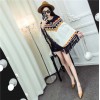 TE1267YYG Tassel geometry national style knitting cloak