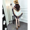 TE1267YYG Tassel geometry national style knitting cloak