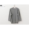 TE1512GJWL Loose fashion print t-shirt with stripes vest