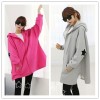 TE1517GJWL Loose fashion star embroidery thicken sueded fleece coat with cap