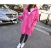 TE1517GJWL Loose fashion star embroidery thicken sueded fleece coat with cap