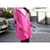 TE1517GJWL Loose fashion star embroidery thicken sueded fleece coat with cap