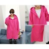 TE1517GJWL Loose fashion star embroidery thicken sueded fleece coat with cap