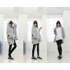 TE1517GJWL Loose fashion star embroidery thicken sueded fleece coat with cap