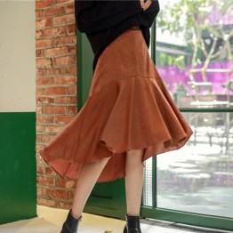 TE1518GJWL New style Korean fashion irregular wide hem skirt