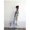 TE1519GJWL Fashion print loose thicken sueded fleece long sweatshirt