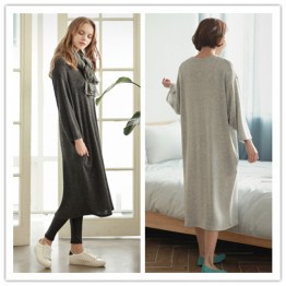 TE1520GJWL Autumn comfortable joker thicken wool flock long dress