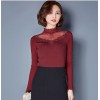 TE3002WSSP New style large size mesh lace splicing wool lining backing shirt