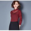 TE3002WSSP New style large size mesh lace splicing wool lining backing shirt