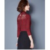 TE3002WSSP New style large size mesh lace splicing wool lining backing shirt