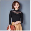 TE3002WSSP New style large size mesh lace splicing wool lining backing shirt