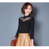 TE3002WSSP New style large size mesh lace splicing wool lining backing shirt