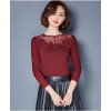 TE3005WSSP New style large size mesh lace splicing wool lining backing shirt