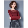 TE3005WSSP New style large size mesh lace splicing wool lining backing shirt