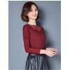 TE3005WSSP New style large size mesh lace splicing wool lining backing shirt