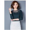 TE3005WSSP New style large size mesh lace splicing wool lining backing shirt