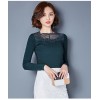 TE3005WSSP New style large size mesh lace splicing wool lining backing shirt