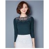 TE3005WSSP New style large size mesh lace splicing wool lining backing shirt