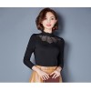 TE3006WSSP New style large size mesh lace rhinestone wool lining backing shirt