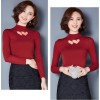 TE3008WSSP New style large size hollow out embroidery rhinestone mesh backing shirt