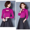 TE3008WSSP New style large size hollow out embroidery rhinestone mesh backing shirt