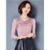 TE3010WSSP New style large size mesh lace splicing wool lining backing shirt