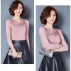 TE3010WSSP New style large size mesh lace splicing wool lining backing shirt