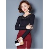 TE3010WSSP New style large size mesh lace splicing wool lining backing shirt