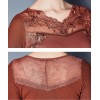 TE3010WSSP New style large size mesh lace splicing wool lining backing shirt