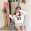 TE6223MDFS Korean fashion preppy style letters print long sleeve sweatshirt
